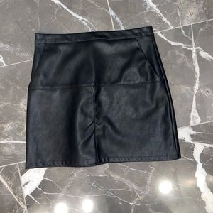 Black faux leather skirt